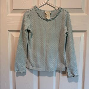 Girls' Blue Polka Dot Long Sleeve Top